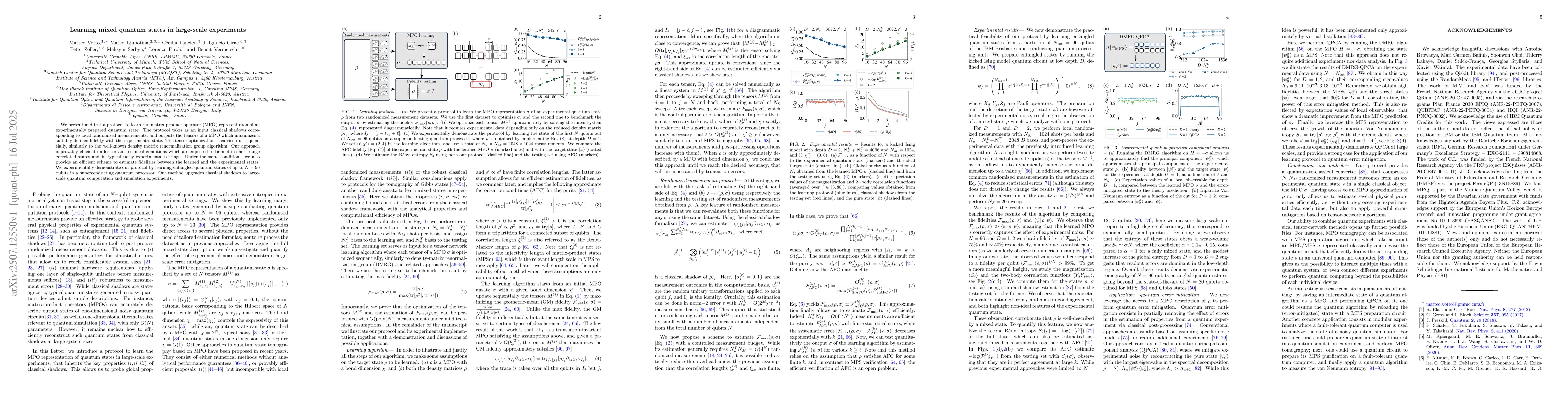 Thumbnail for Learning mixed quantum states in large-scale experiments