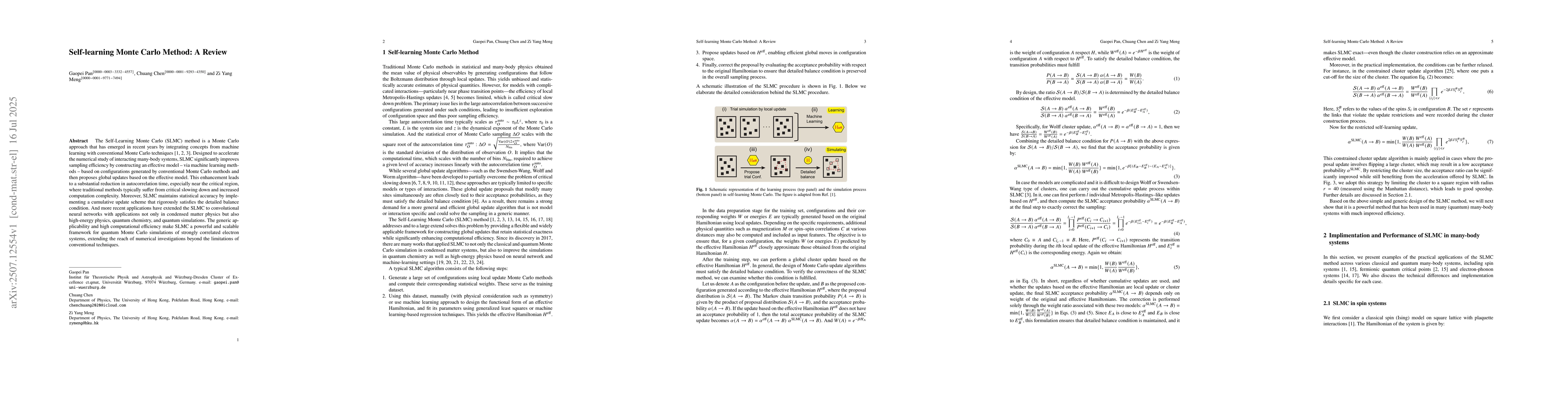 Thumbnail for Self-learning Monte Carlo Method: A Review