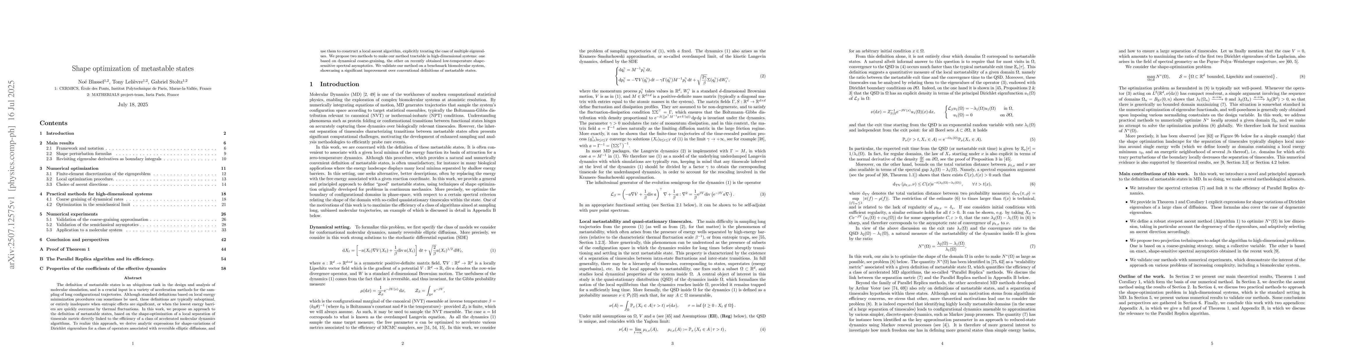 Thumbnail for Shape optimization of metastable states