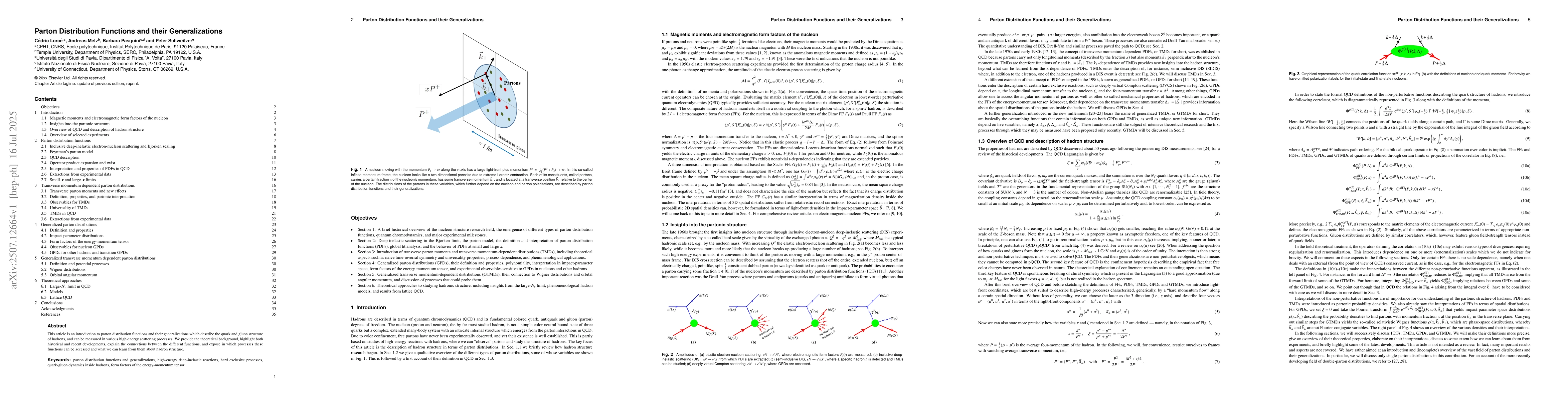 Thumbnail for Parton Distribution Functions and their Generalizations