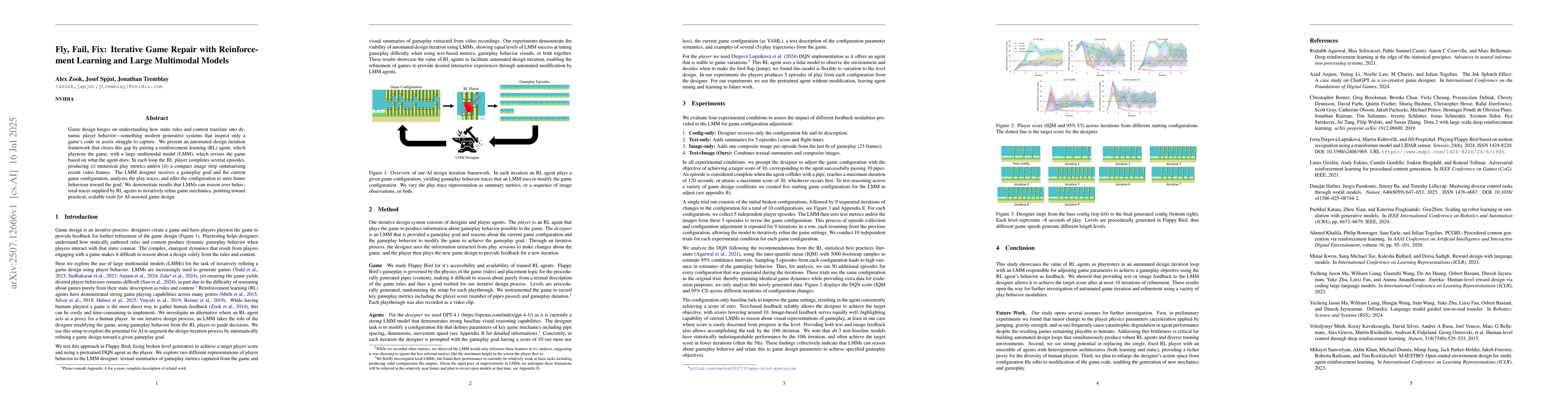 Thumbnail for Fly, Fail, Fix: Iterative Game Repair with Reinforcement Learning and
  Large Multimodal Models