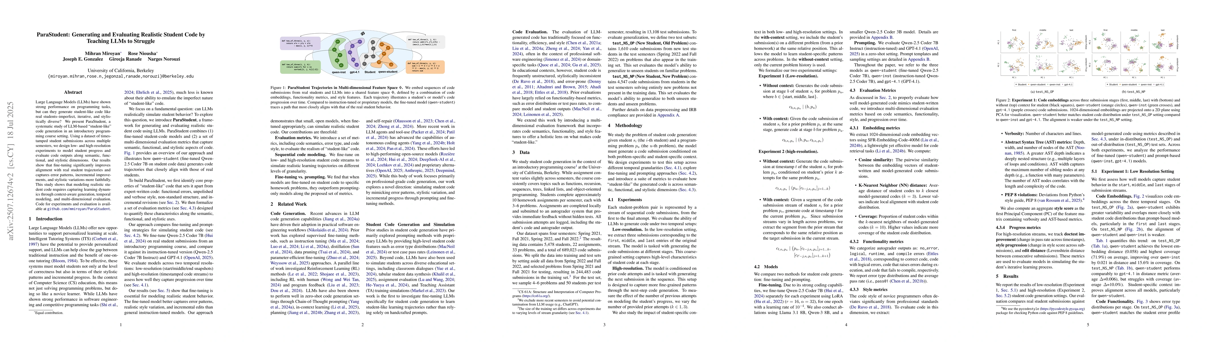 Thumbnail for ParaStudent: Generating and Evaluating Realistic Student Code by
  Teaching LLMs to Struggle