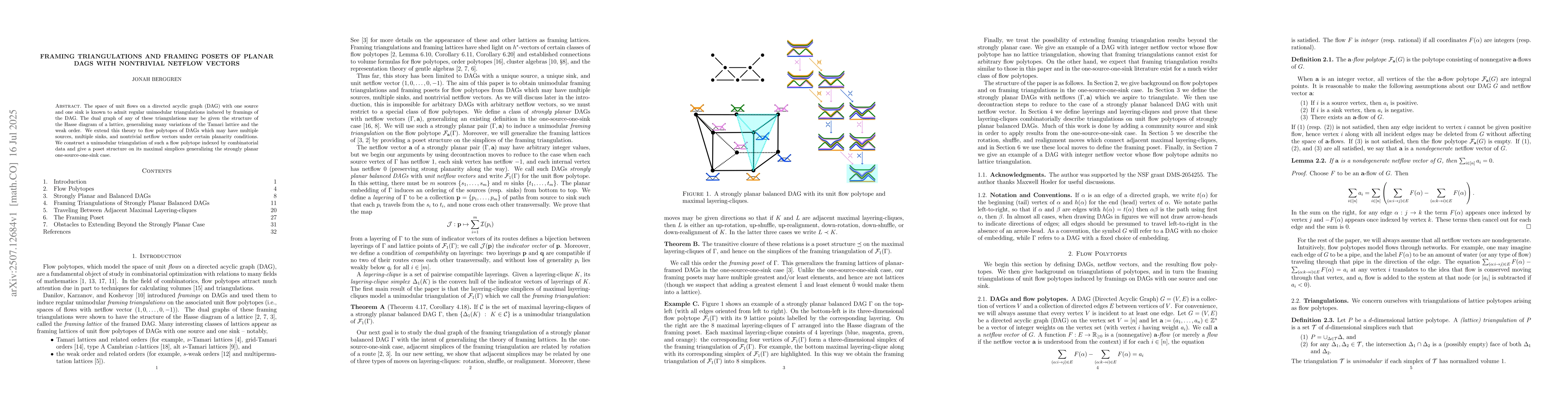 Thumbnail for Framing Triangulations and Framing Posets of Planar DAGs with Nontrivial
  Netflow Vectors