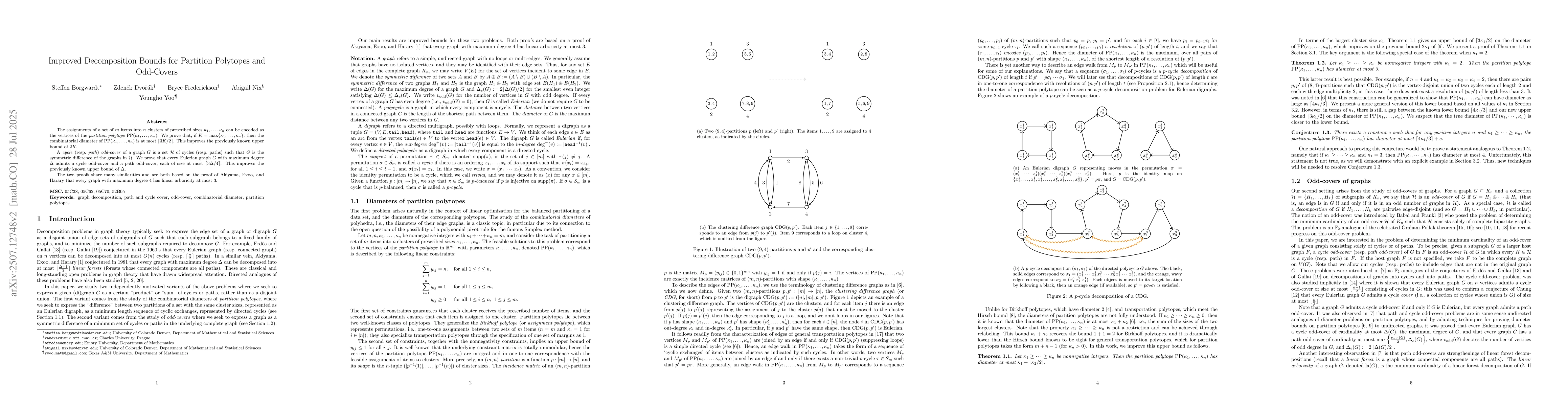 Thumbnail for Improved Decomposition Bounds for Partition Polytopes and Odd-Covers
