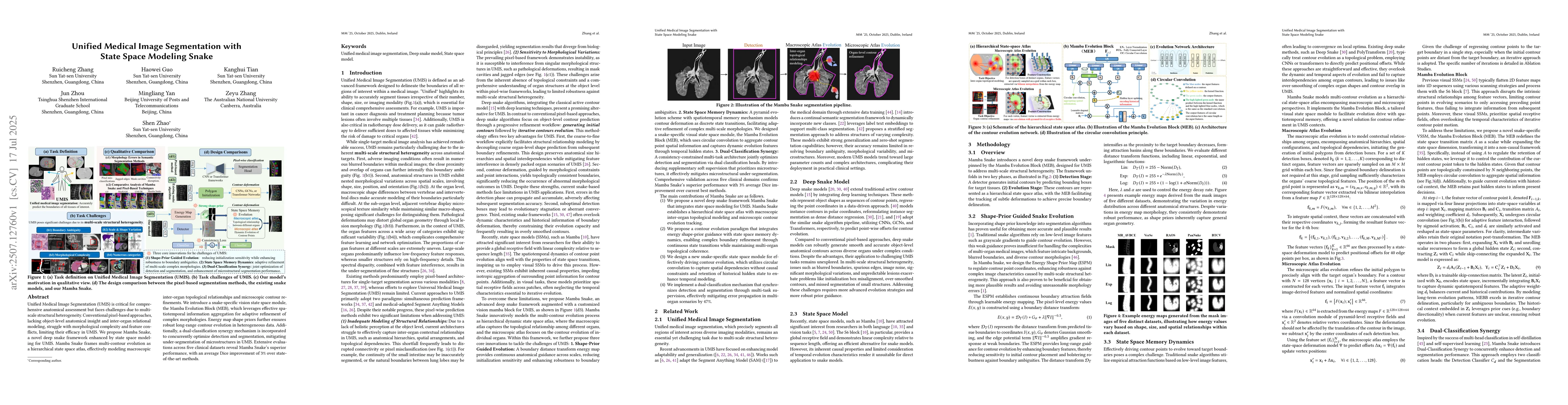 Thumbnail for Unified Medical Image Segmentation with State Space Modeling Snake