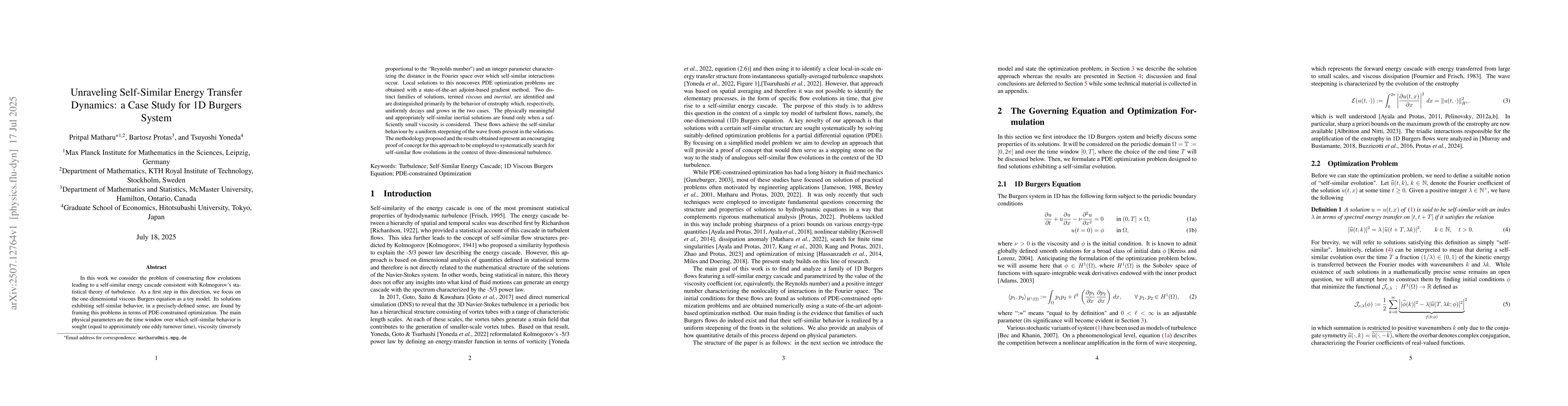 Thumbnail for Unraveling Self-Similar Energy Transfer Dynamics: a Case Study for 1D
  Burgers System