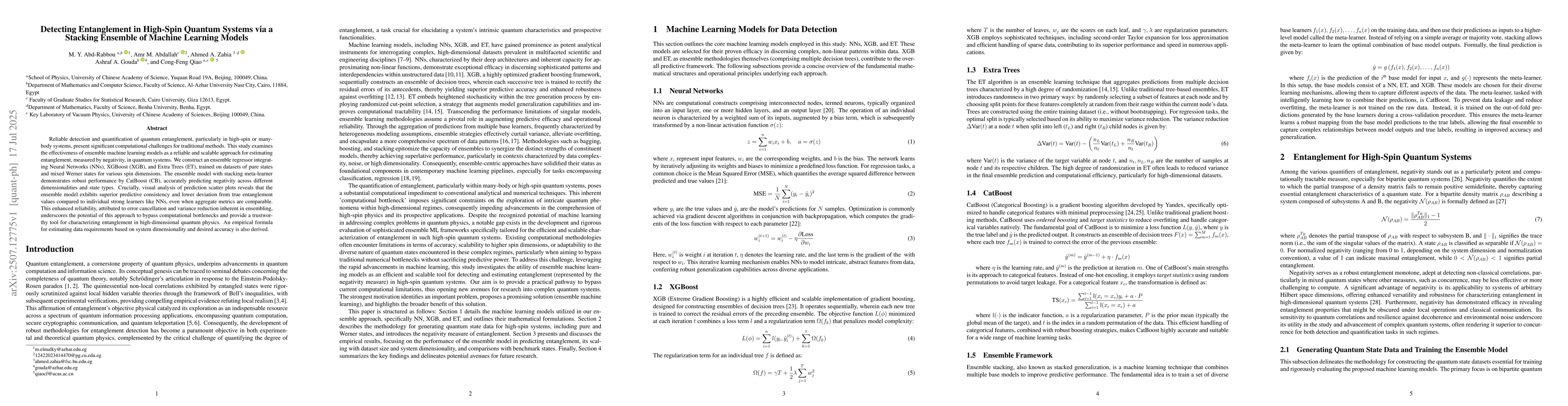 Thumbnail for Detecting Entanglement in High-Spin Quantum Systems via a Stacking
  Ensemble of Machine Learning Models