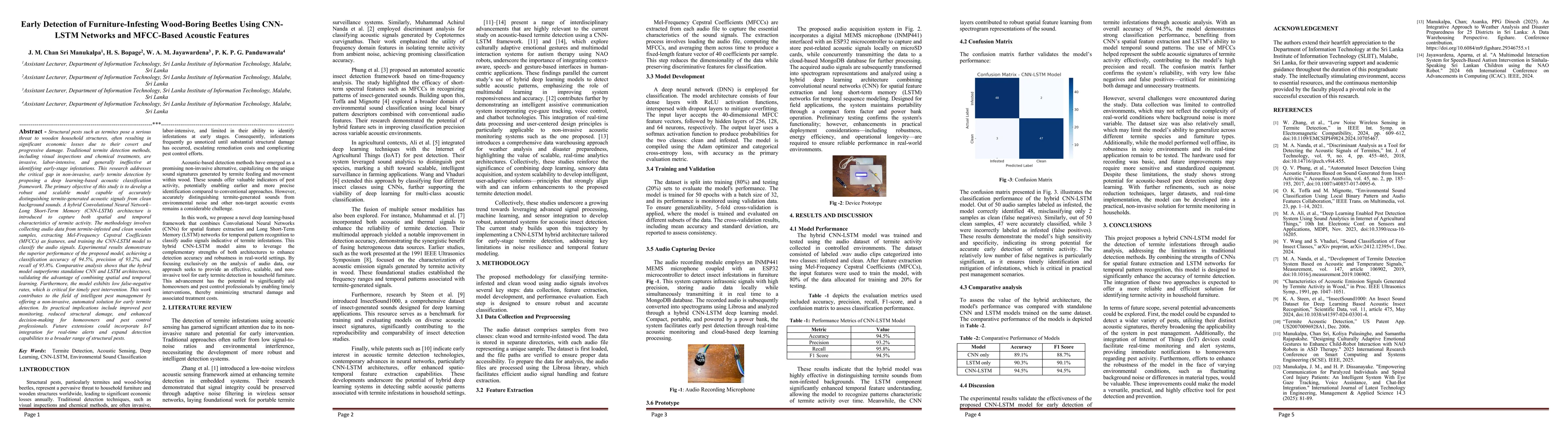 Thumbnail for Early Detection of Furniture-Infesting Wood-Boring Beetles Using
  CNN-LSTM Networks and MFCC-Based Acoustic Features