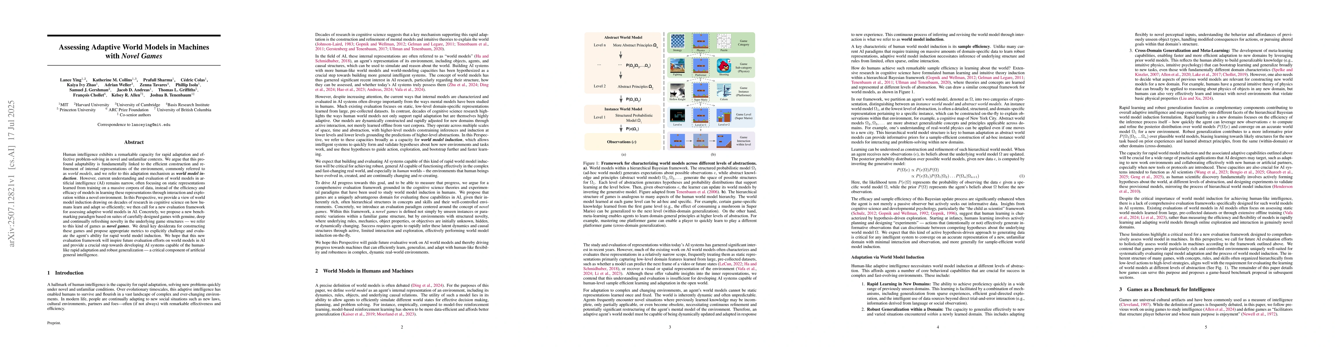Thumbnail for Assessing adaptive world models in machines with novel games