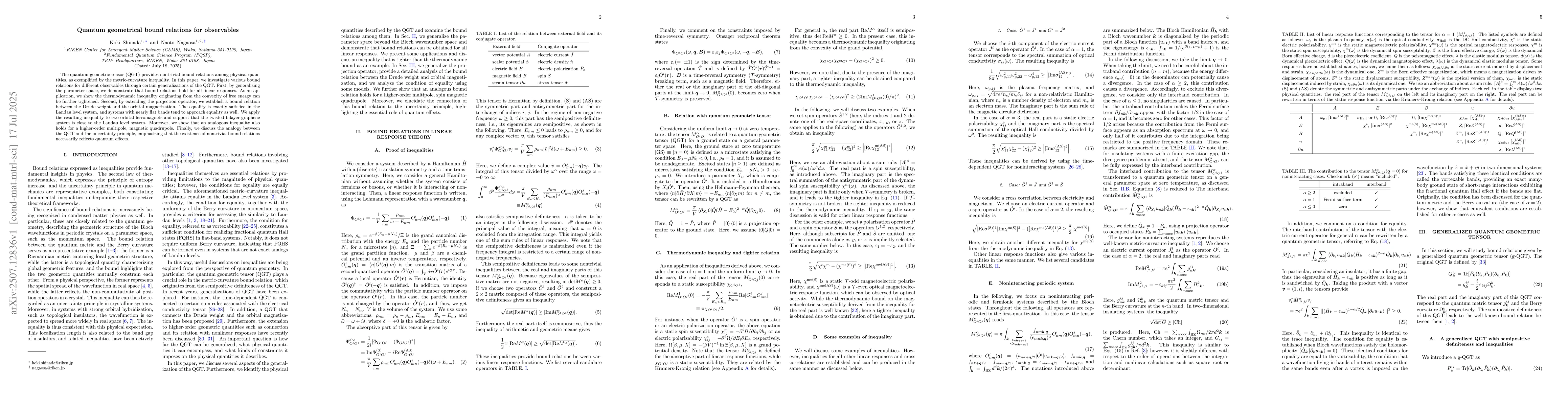 Thumbnail for Quantum geometrical bound relations for observables
