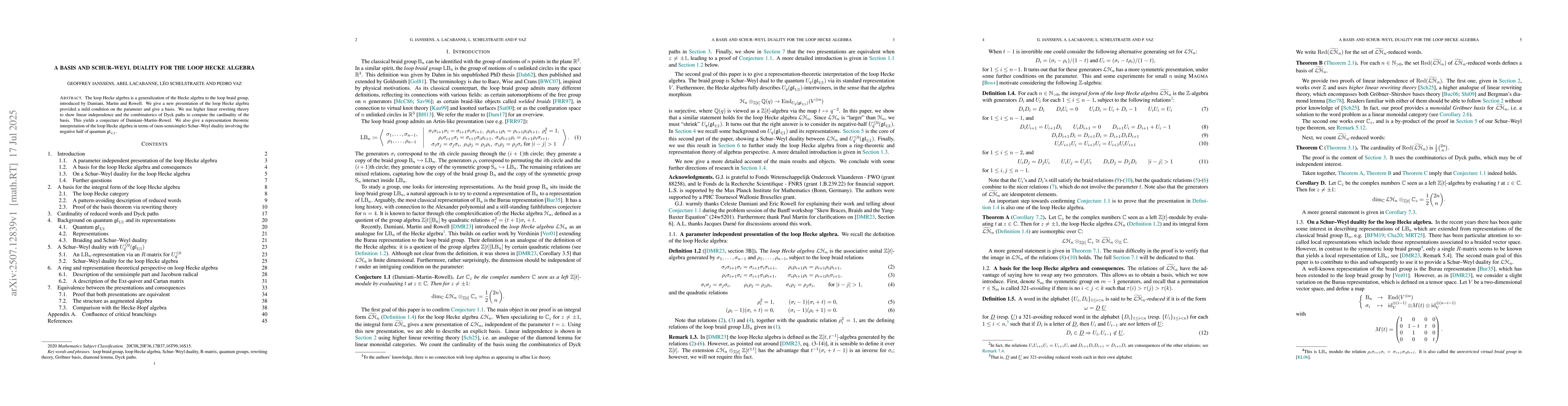 Thumbnail for A basis and Schur-Weyl duality for the loop Hecke algebra