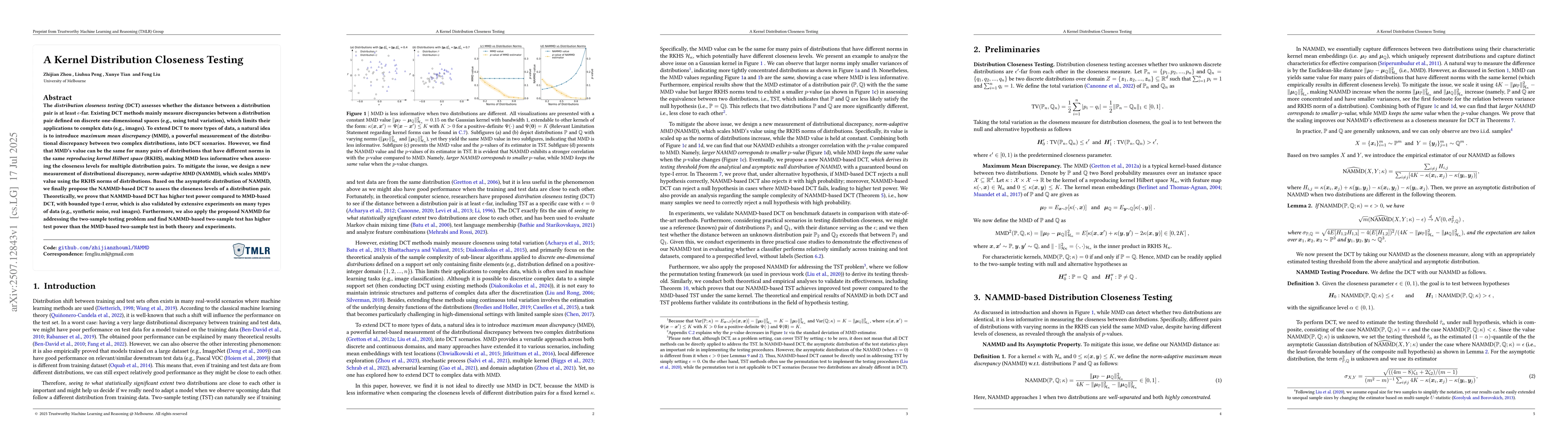 Thumbnail for A Kernel Distribution Closeness Testing