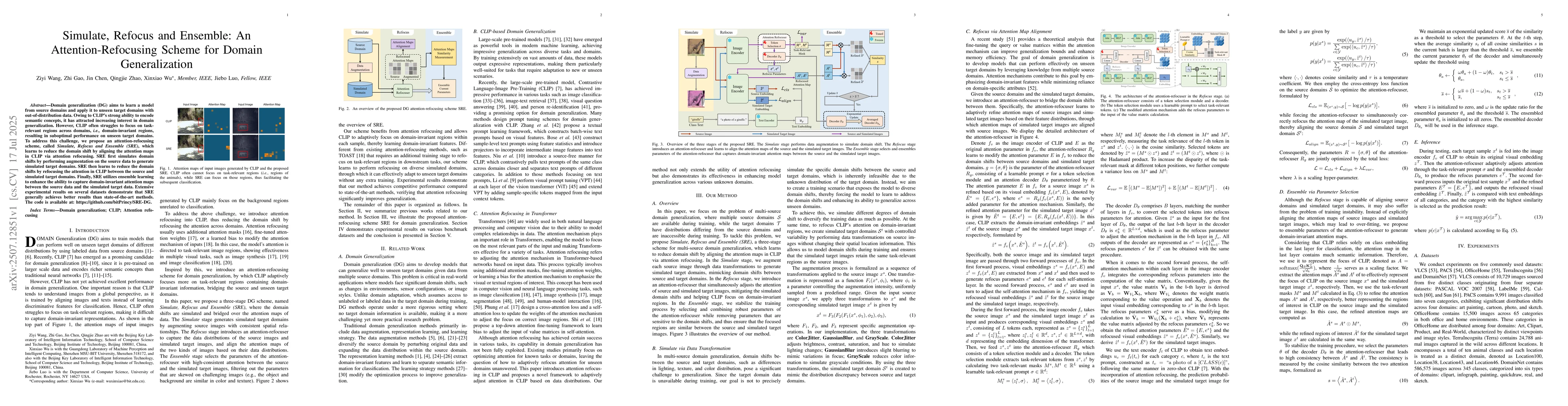 Thumbnail for Simulate, Refocus and Ensemble: An Attention-Refocusing Scheme for
  Domain Generalization