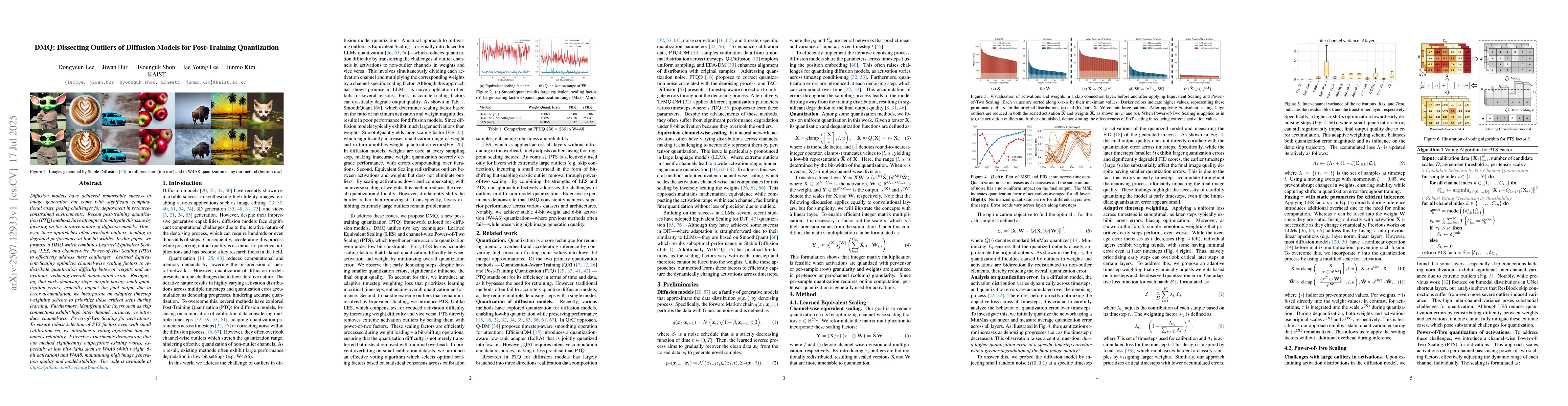 Thumbnail for DMQ: Dissecting Outliers of Diffusion Models for Post-Training
  Quantization