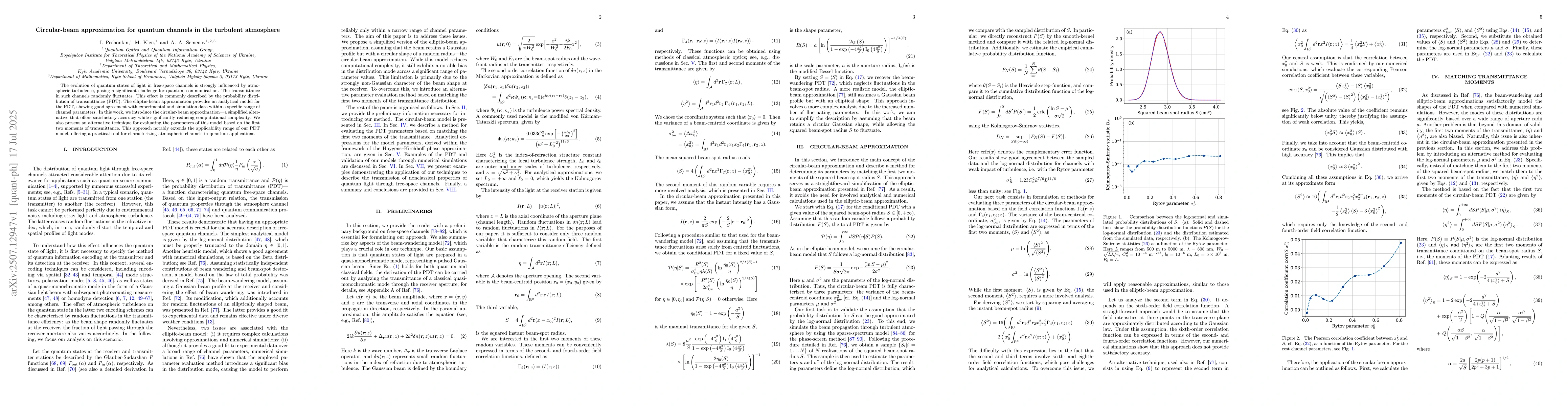 Thumbnail for Circular-beam approximation for quantum channels in the turbulent
  atmosphere