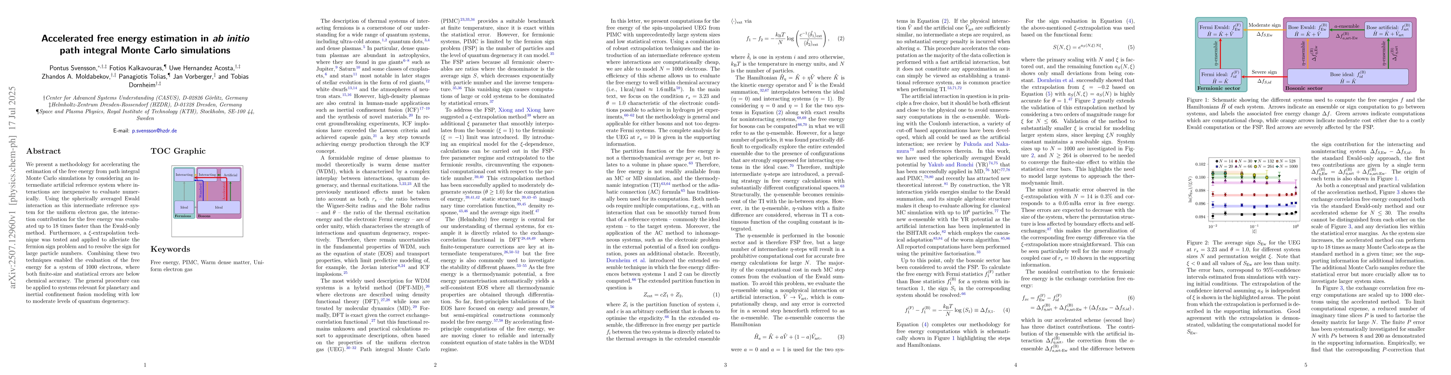 Thumbnail for Accelerated free energy estimation in ab initio path integral Monte
  Carlo simulations