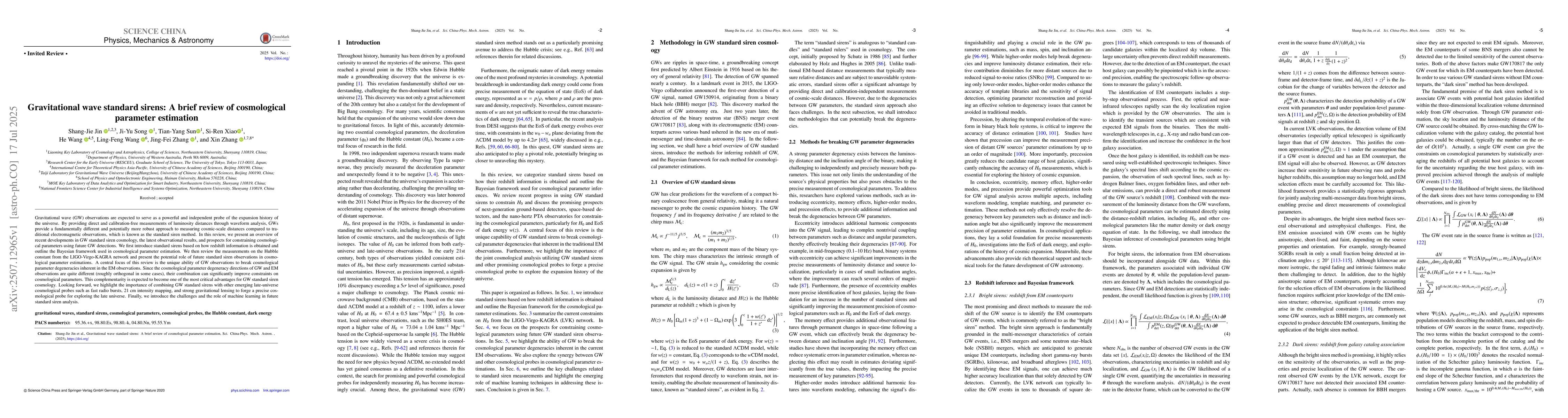 Thumbnail for Gravitational wave standard sirens: A brief review of cosmological
  parameter estimation