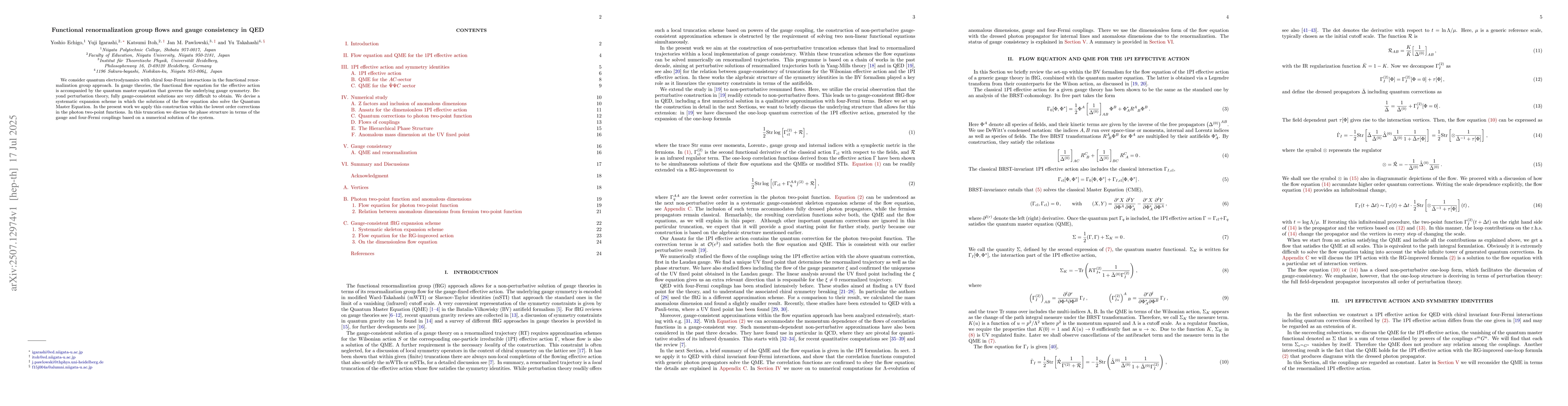 Thumbnail for Functional Renormalization Group Flows and Gauge Consistency in QED