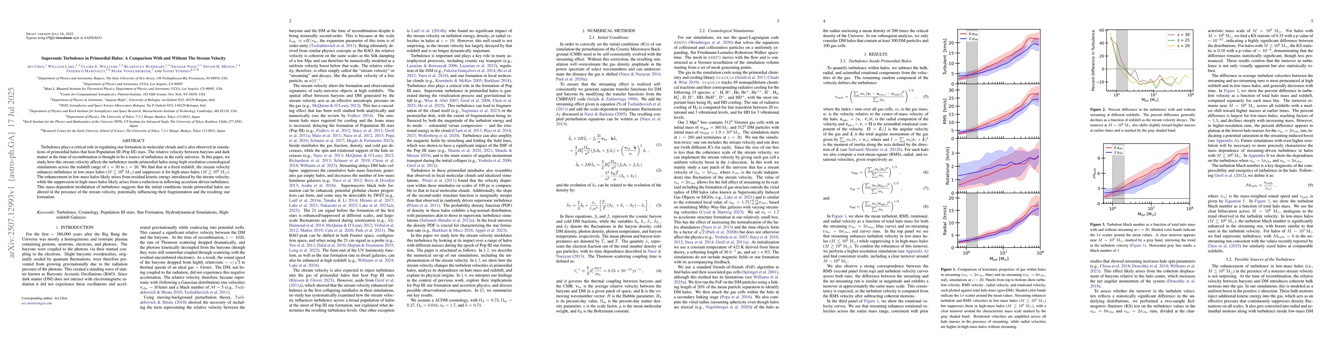 Thumbnail for Supersonic Turbulence in Primordial Halos: A Comparison With and Without
  The Stream Velocity