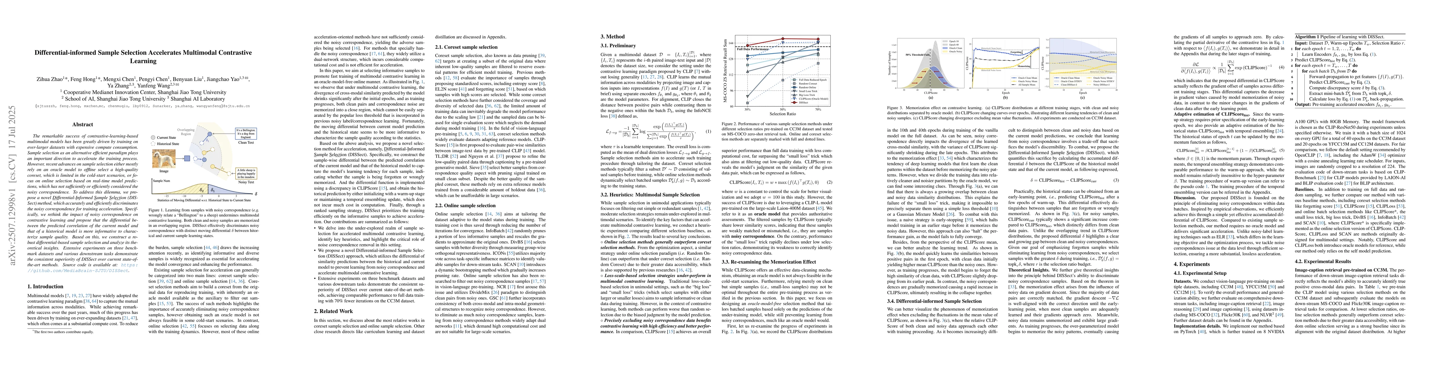 Thumbnail for Differential-informed Sample Selection Accelerates Multimodal
  Contrastive Learning