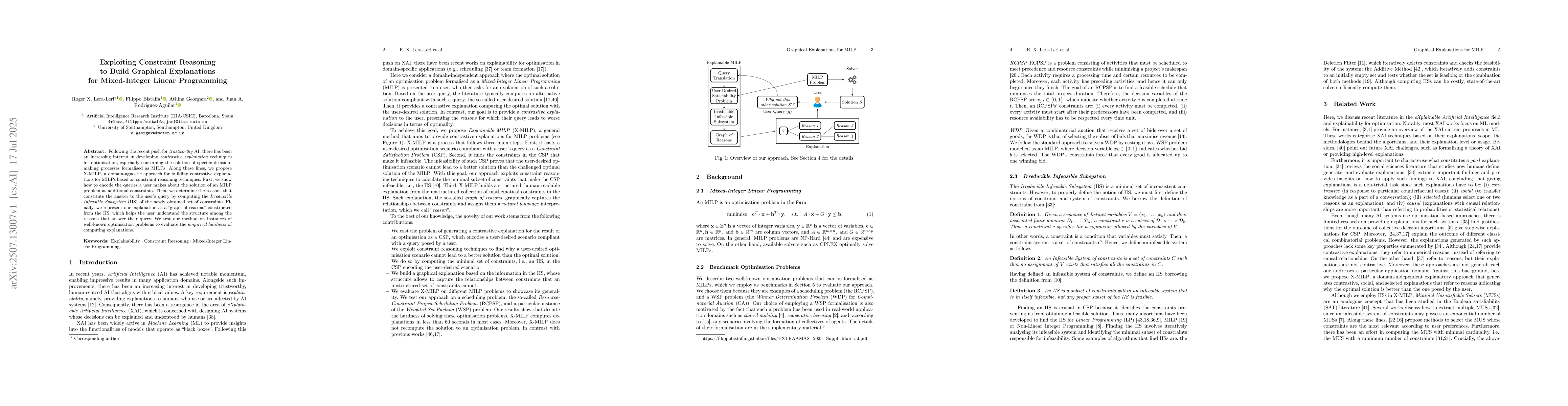 Thumbnail for Exploiting Constraint Reasoning to Build Graphical Explanations for
  Mixed-Integer Linear Programming