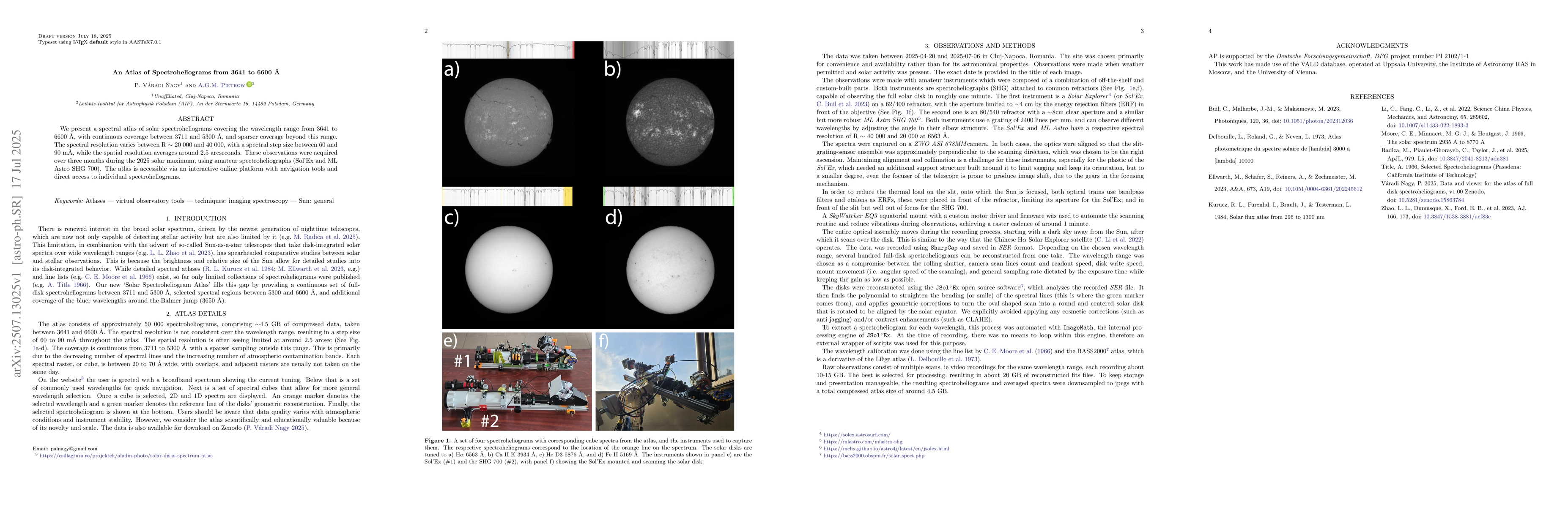 Thumbnail for An Atlas of Spectroheliograms from 3641 to 6600 Å