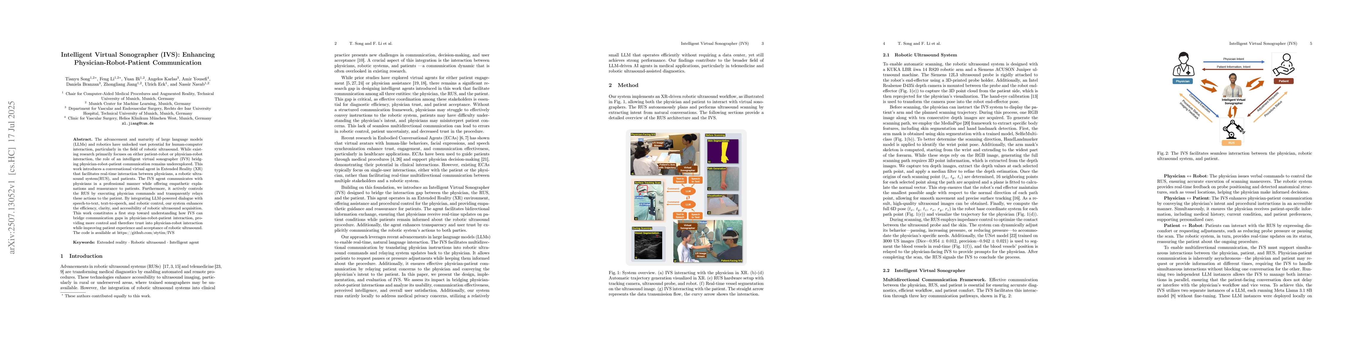 Thumbnail for Intelligent Virtual Sonographer (IVS): Enhancing Physician-Robot-Patient
  Communication