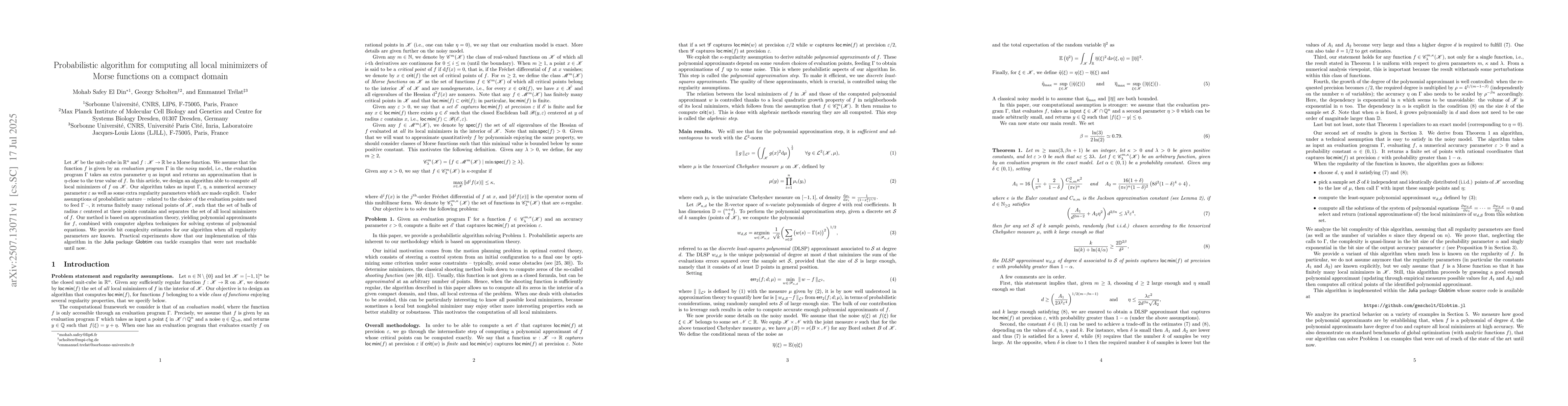 Thumbnail for Probabilistic algorithm for computing all local minimizers of Morse
  functions on a compact domain