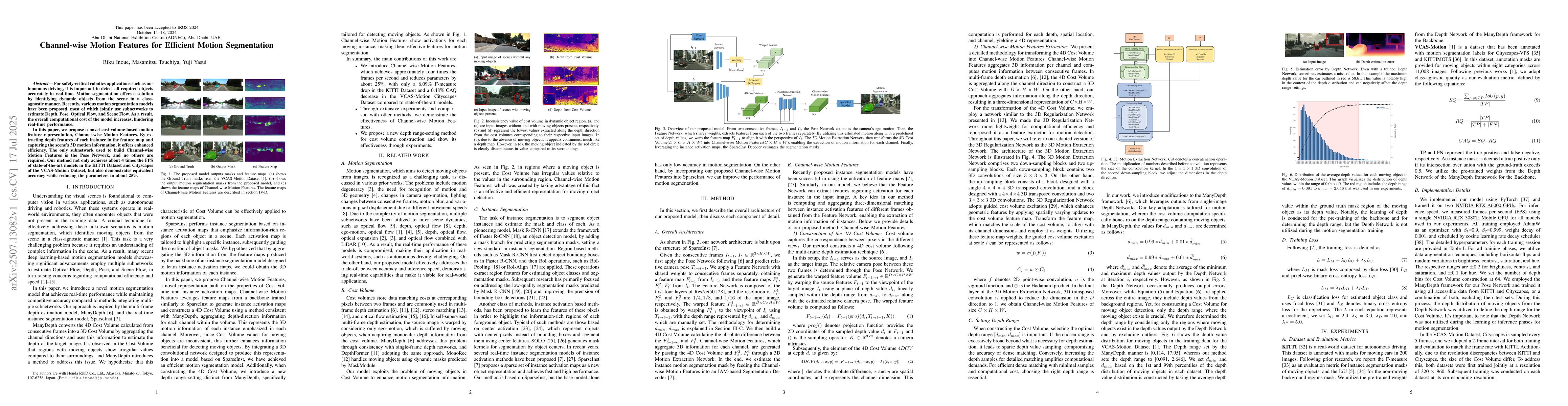 Thumbnail for Channel-wise Motion Features for Efficient Motion Segmentation