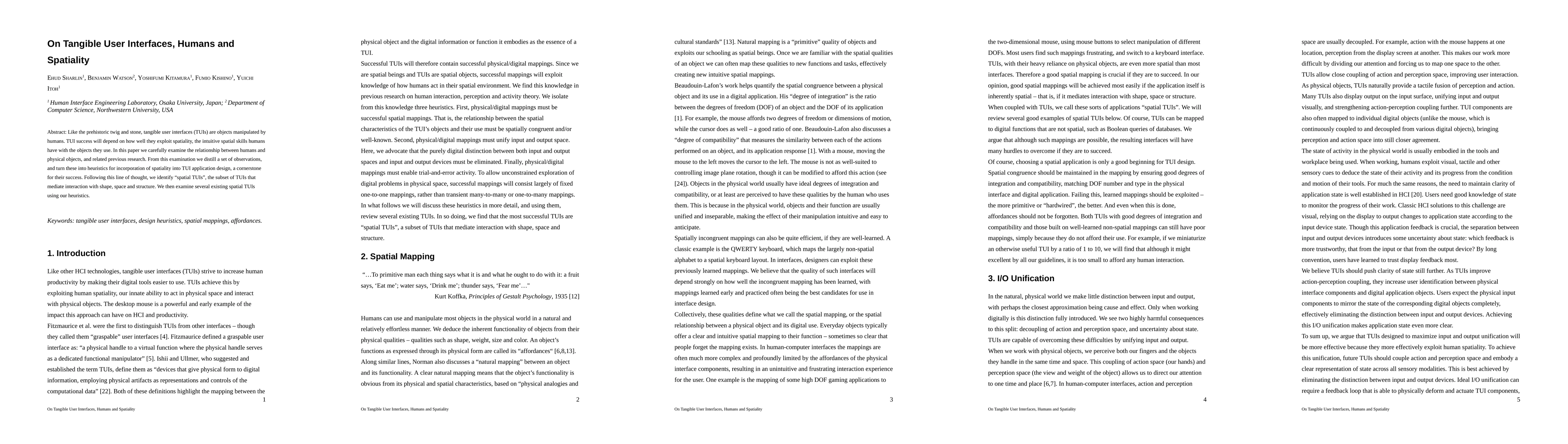 Thumbnail for On tangible user interfaces, humans and spatiality