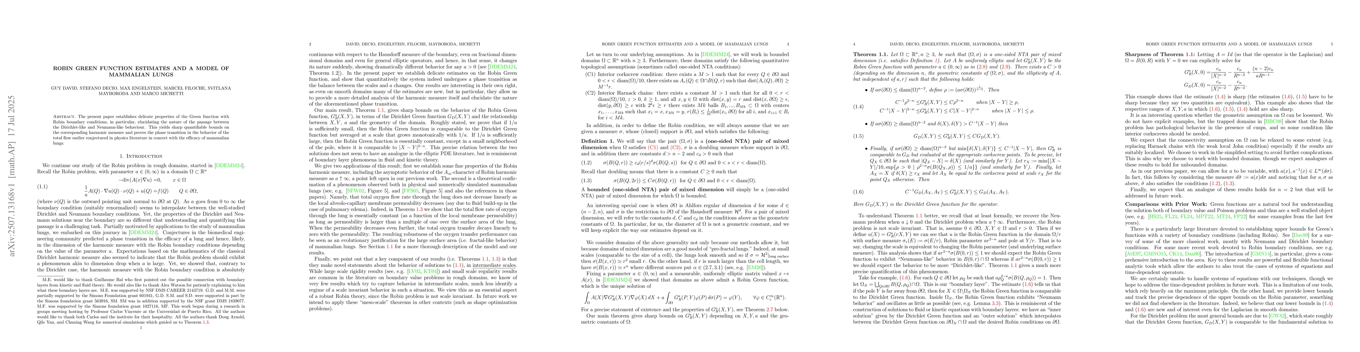 Thumbnail for Robin Green Function Estimates and a Model of Mammalian Lungs