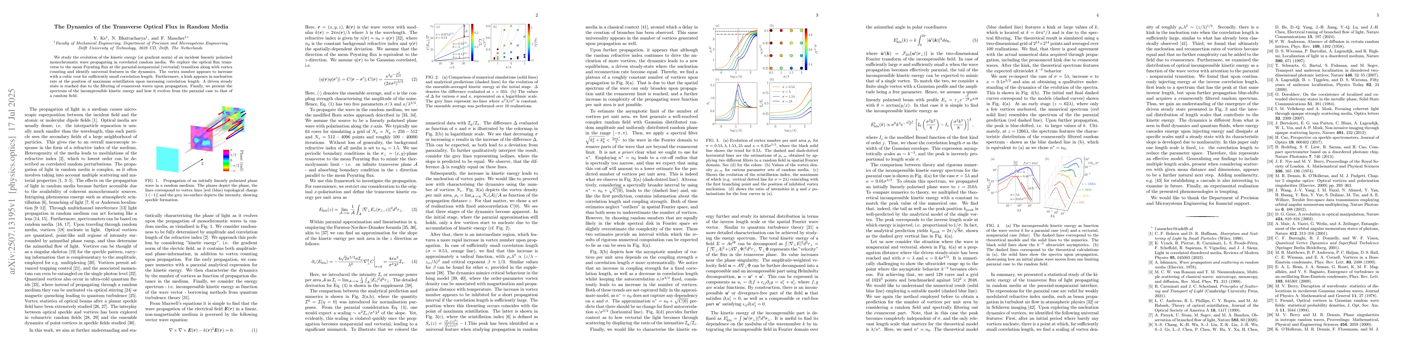 Thumbnail for The Dynamics of the Transverse Optical Flux in Random Media