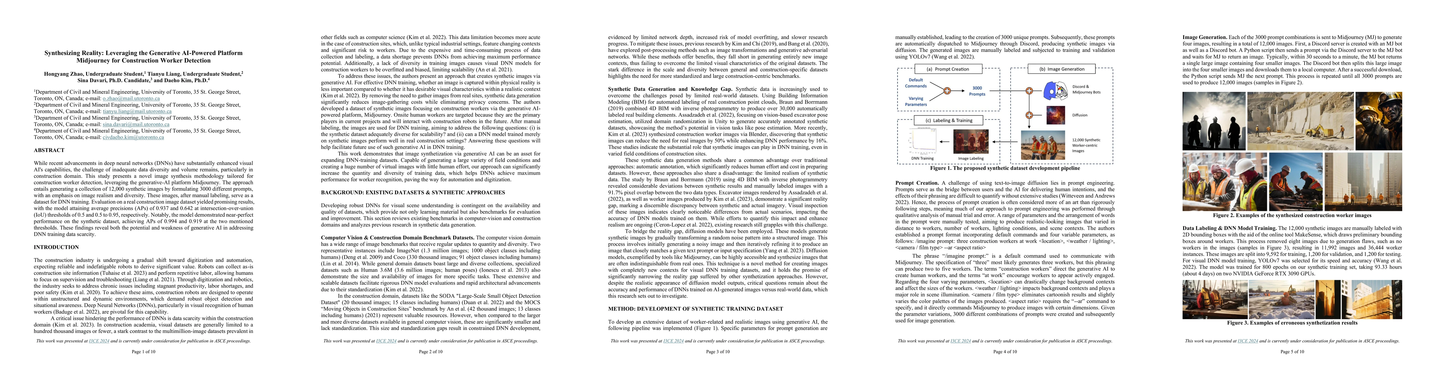 Thumbnail for Synthesizing Reality: Leveraging the Generative AI-Powered Platform
  Midjourney for Construction Worker Detection