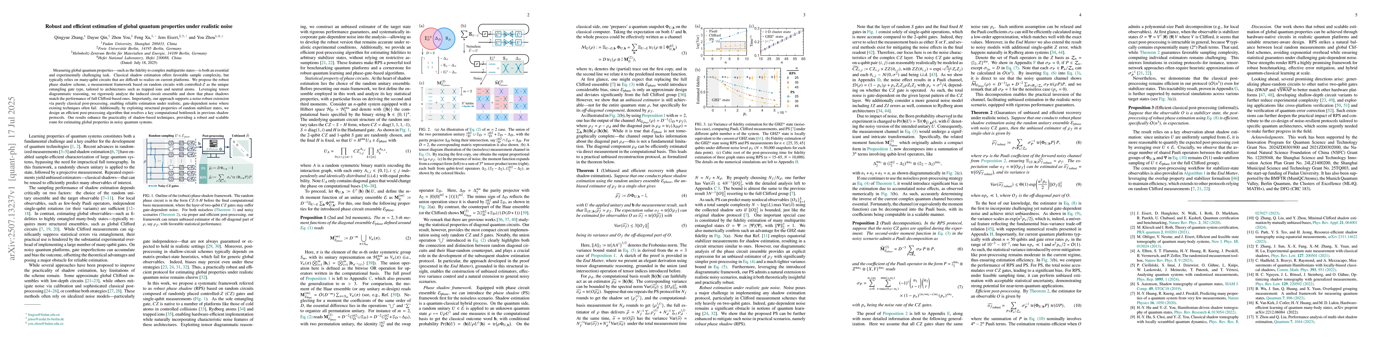 Thumbnail for Robust and efficient estimation of global quantum properties under
  realistic noise