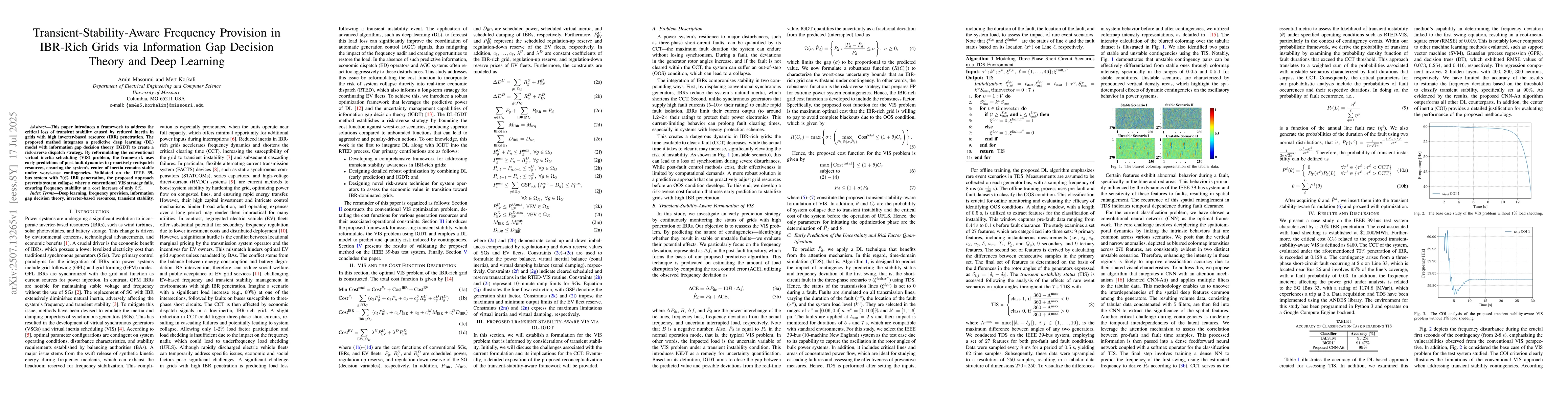 Thumbnail for Transient-Stability-Aware Frequency Provision in IBR-Rich Grids via
  Information Gap Decision Theory and Deep Learning