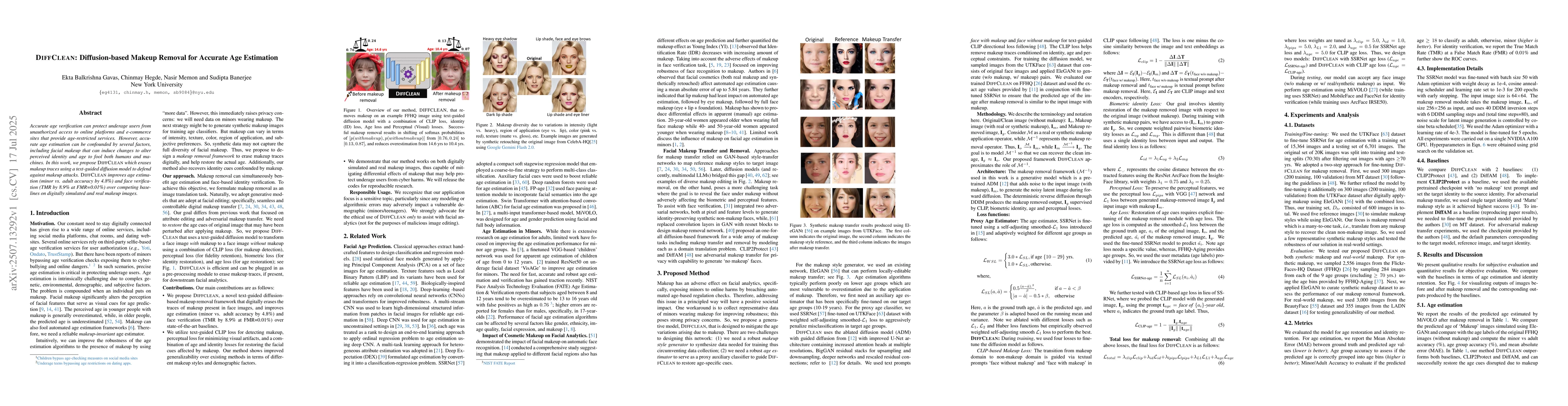 Thumbnail for DiffClean: Diffusion-based Makeup Removal for Accurate Age Estimation