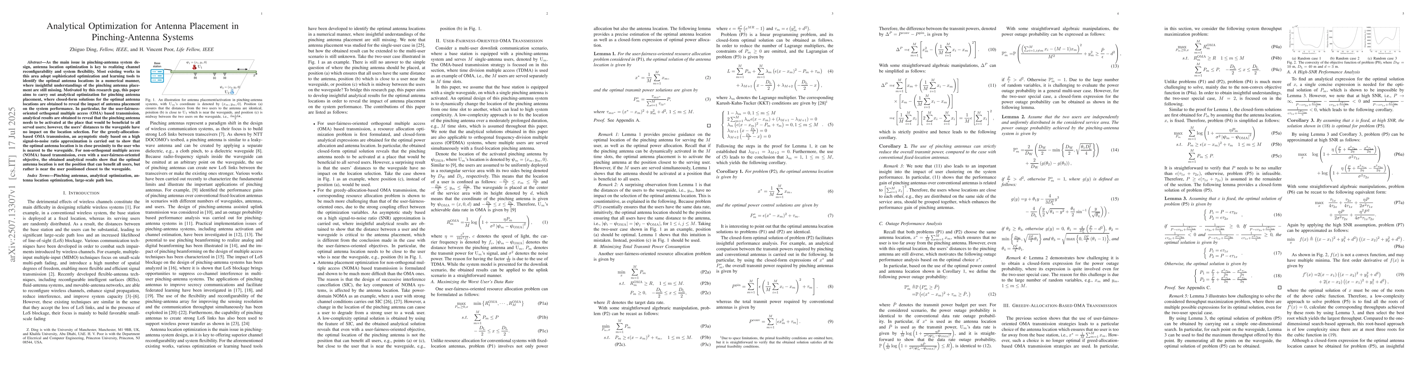 Thumbnail for Analytical Optimization for Antenna Placement in Pinching-Antenna
  Systems