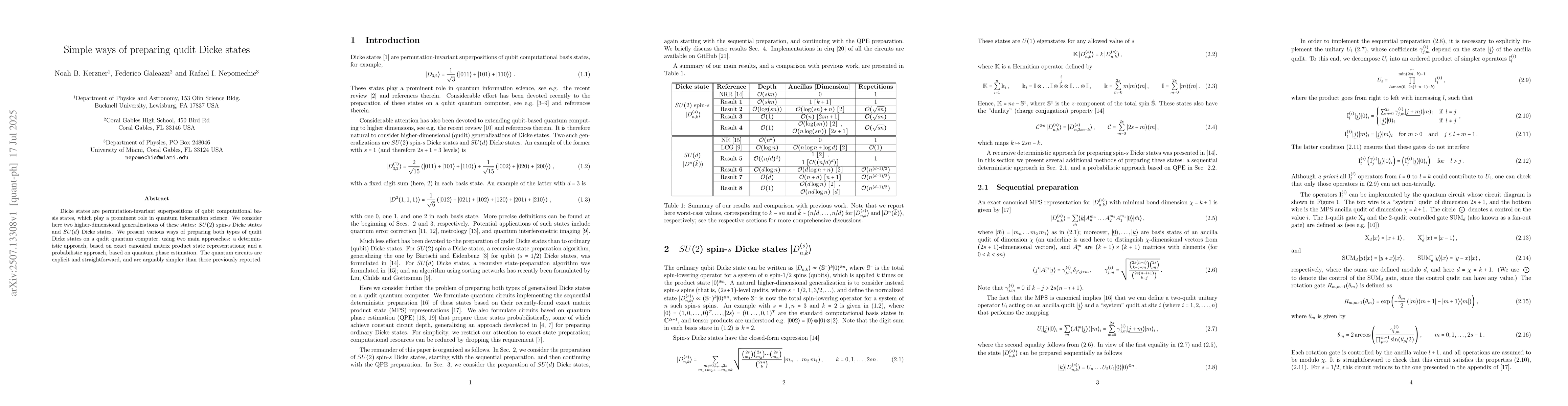 Thumbnail for Simple ways of preparing qudit Dicke states