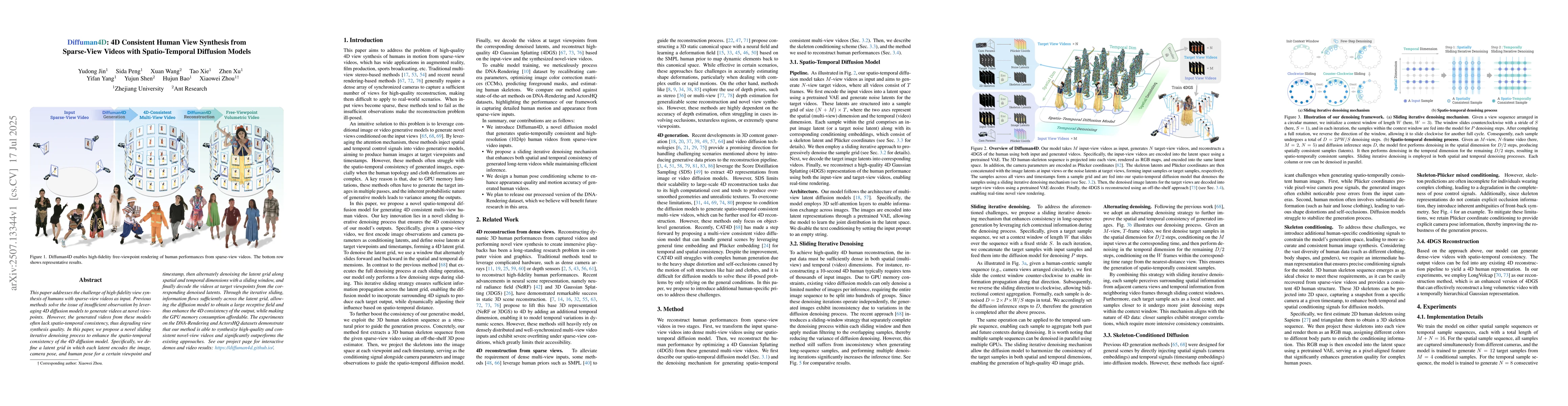 Thumbnail for Diffuman4D: 4D Consistent Human View Synthesis from Sparse-View Videos
  with Spatio-Temporal Diffusion Models