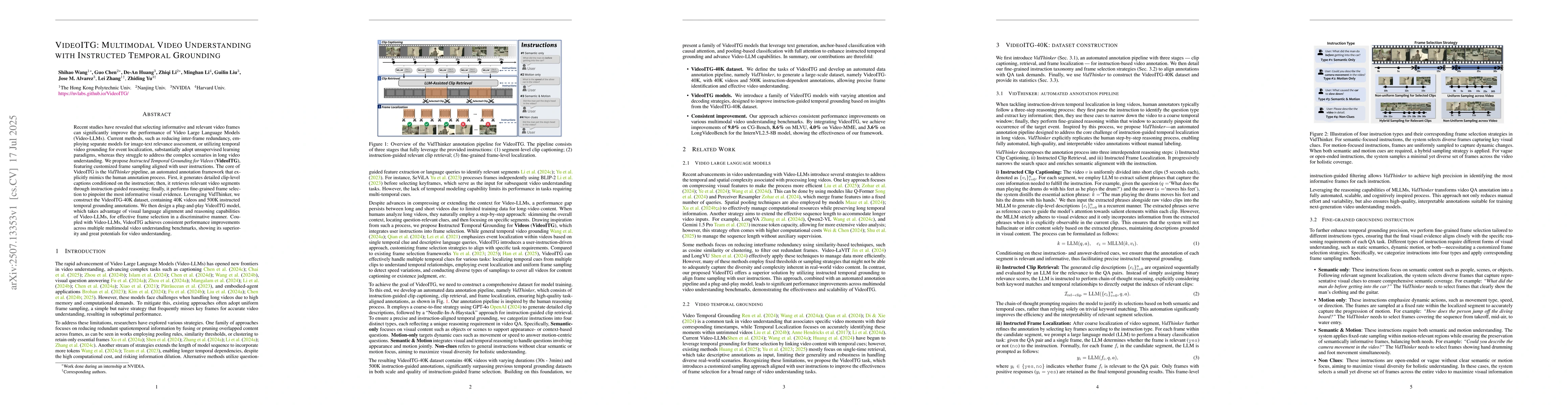 Thumbnail for VideoITG: Multimodal Video Understanding with Instructed Temporal
  Grounding