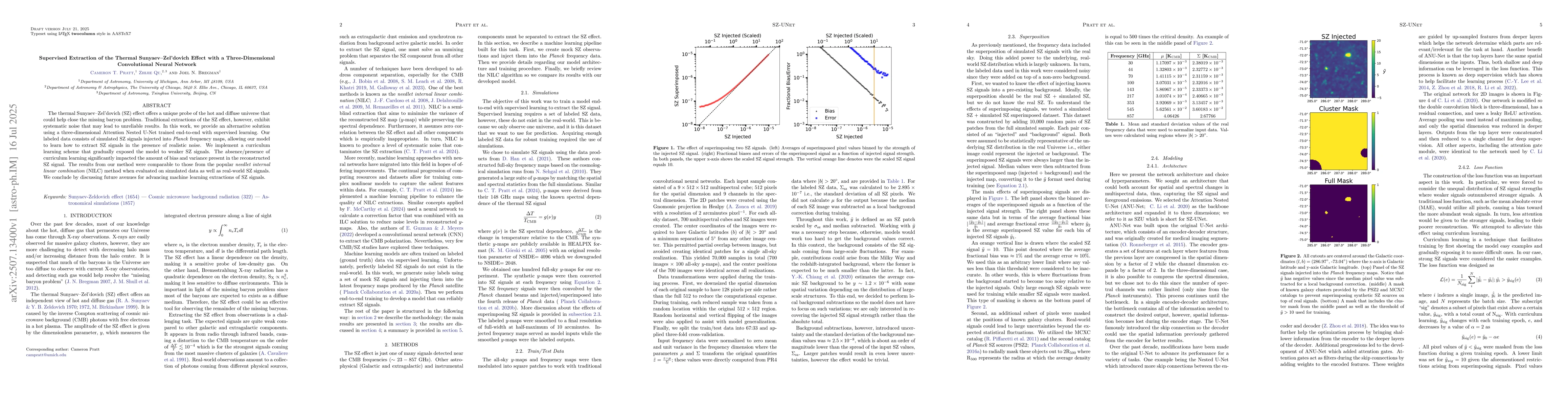 Thumbnail for Supervised Extraction of the Thermal Sunyaev$-$Zel'dovich Effect with a
  Three-Dimensional Convolutional Neural Network