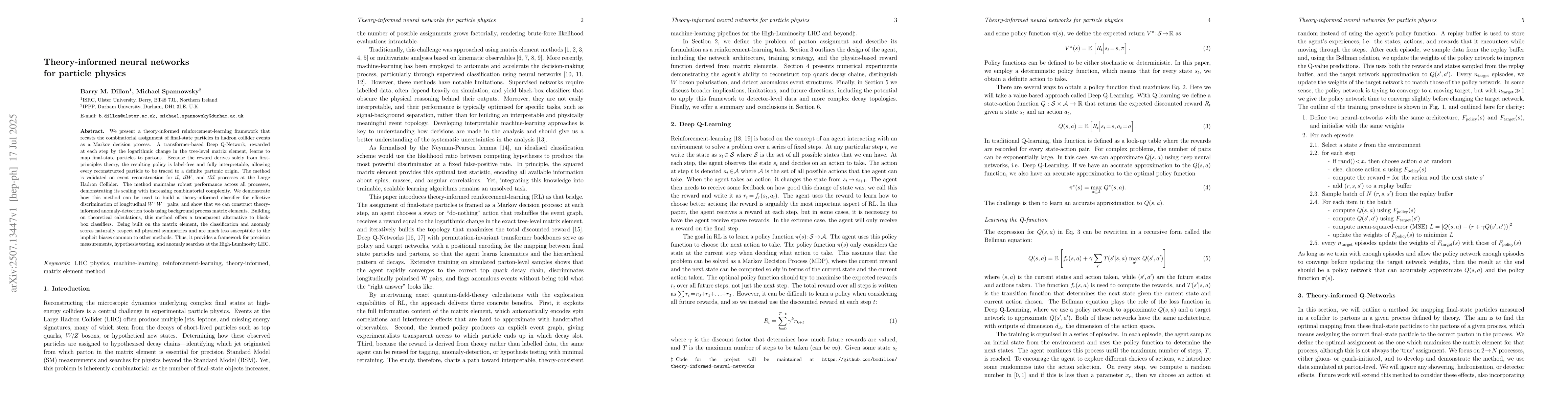 Thumbnail for Theory-informed neural networks for particle physics