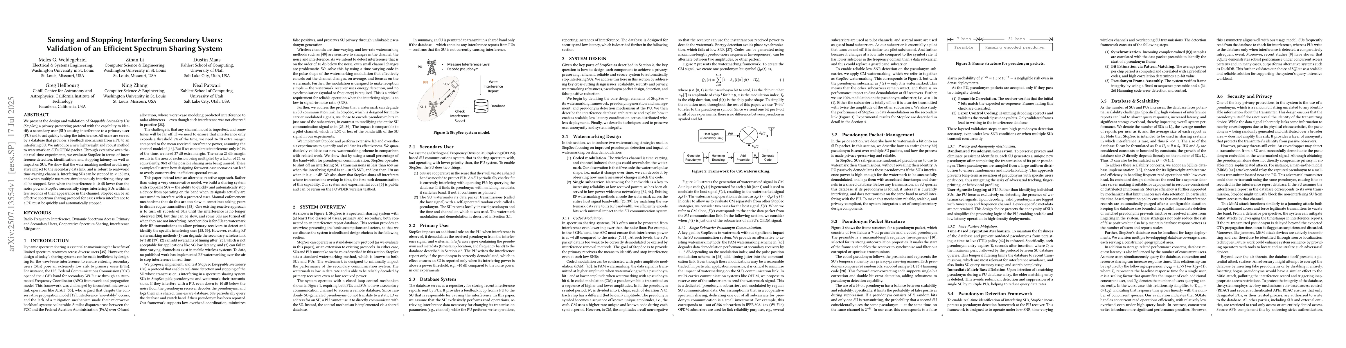 Thumbnail for Sensing and Stopping Interfering Secondary Users: Validation of an
  Efficient Spectrum Sharing System