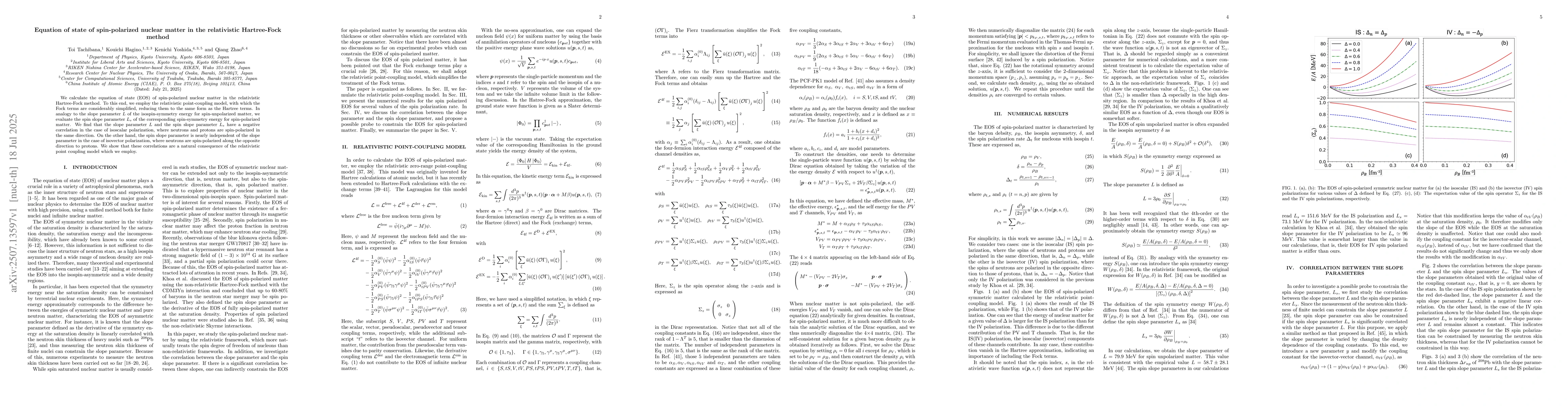 Thumbnail for Equation of state of spin-polarized nuclear matter in the relativistic
  Hartree-Fock method