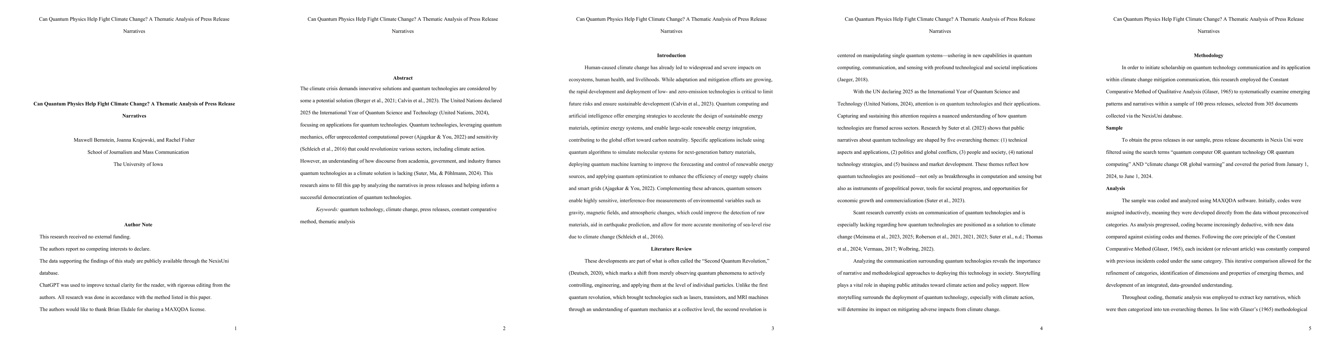 Thumbnail for Can Quantum Physics Help Fight Climate Change? A Thematic Analysis of
  Press Release Narratives