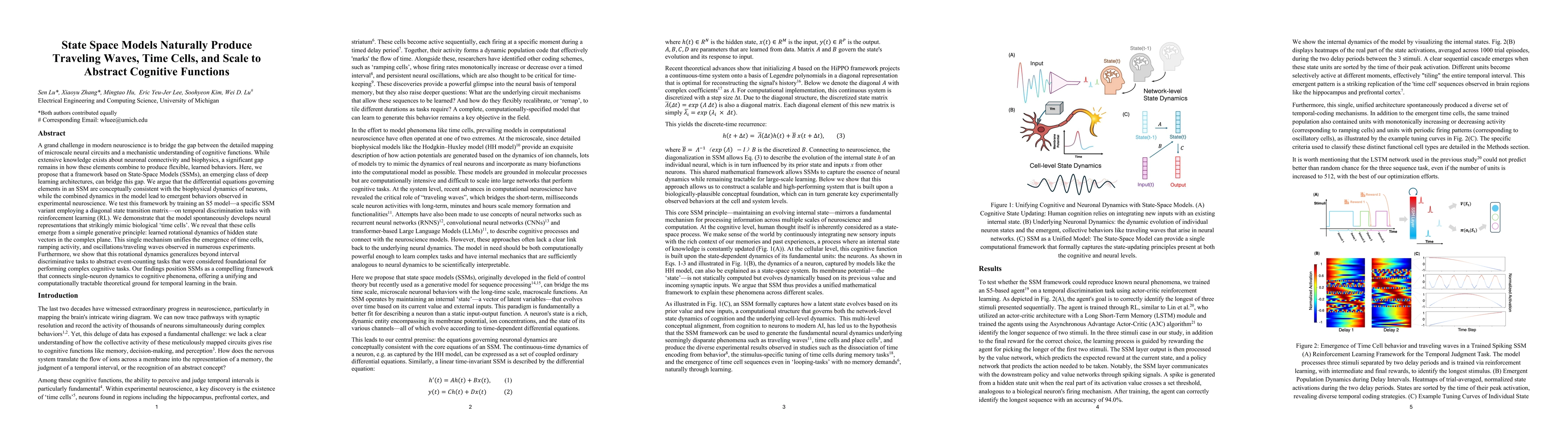 Thumbnail for State Space Models Naturally Produce Traveling Waves, Time Cells, and
  Scale to Abstract Cognitive Functions