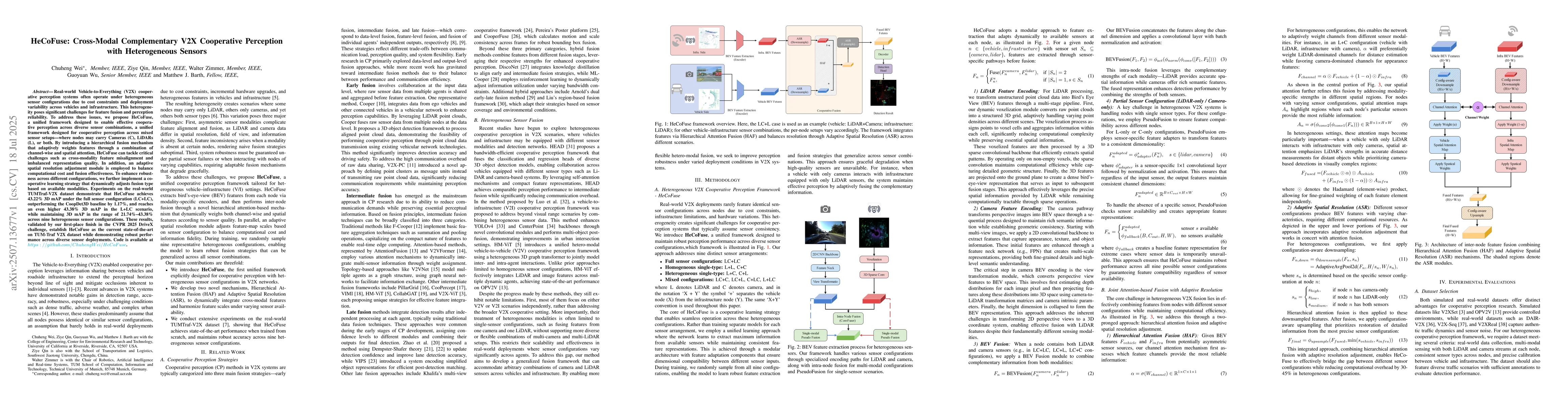 Thumbnail for HeCoFuse: Cross-Modal Complementary V2X Cooperative Perception with
  Heterogeneous Sensors