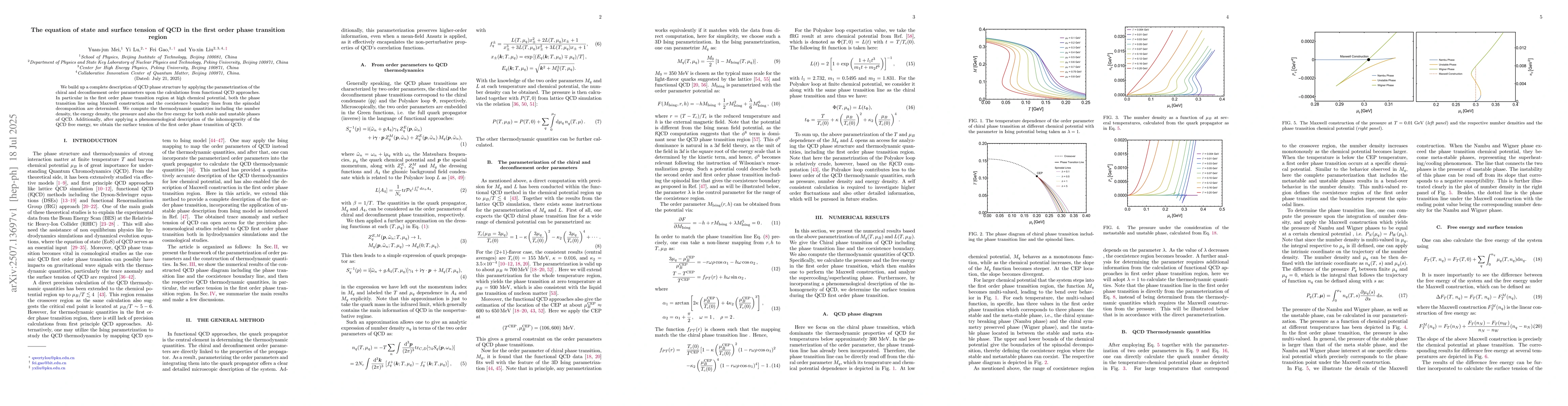 Thumbnail for The equation of state and surface tension of QCD in the first order
  phase transition region