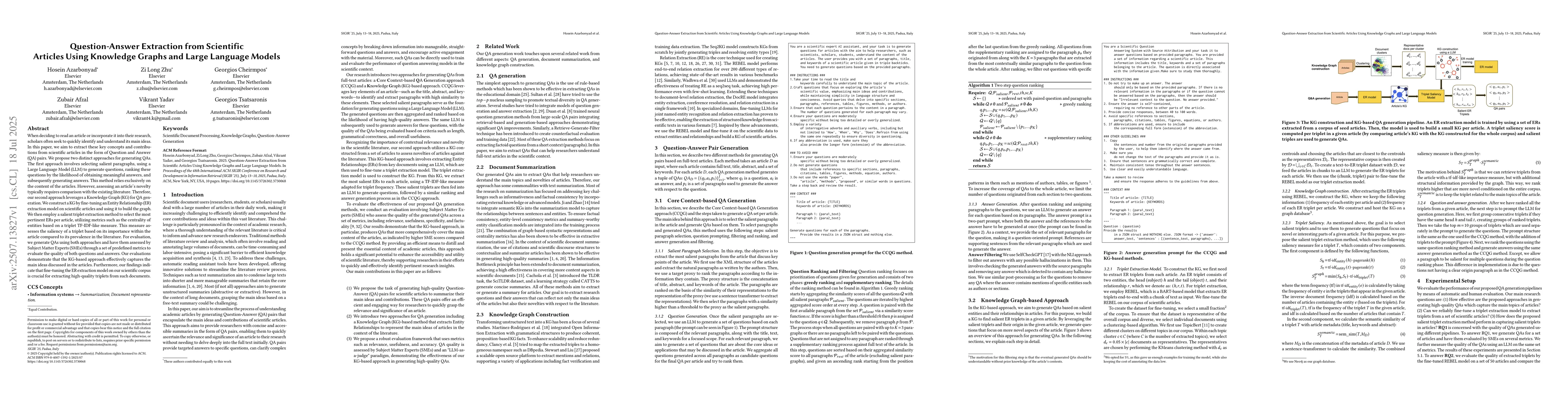 Thumbnail for Question-Answer Extraction from Scientific Articles Using Knowledge
  Graphs and Large Language Models