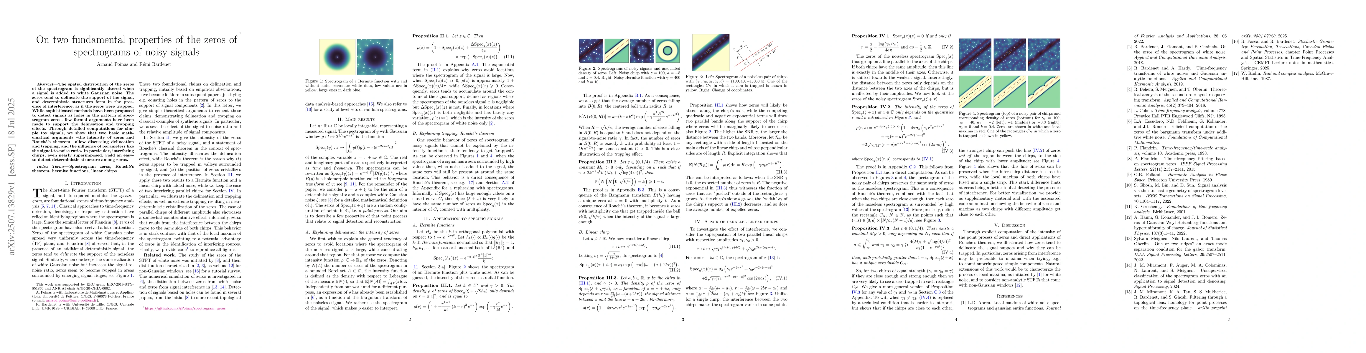 Thumbnail for On two fundamental properties of the zeros of spectrograms of noisy
  signals